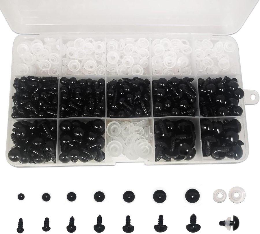 FANGZIDM Sicherheitsaugen schwarz 5–12 mm