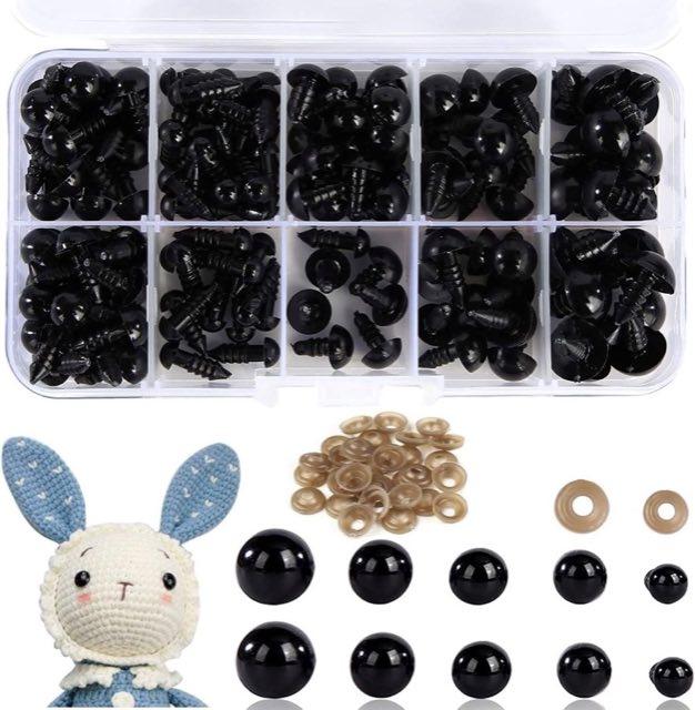 Ailiver Ailiver 100 Sicherheitsaugen schwarz 6–12 mm
