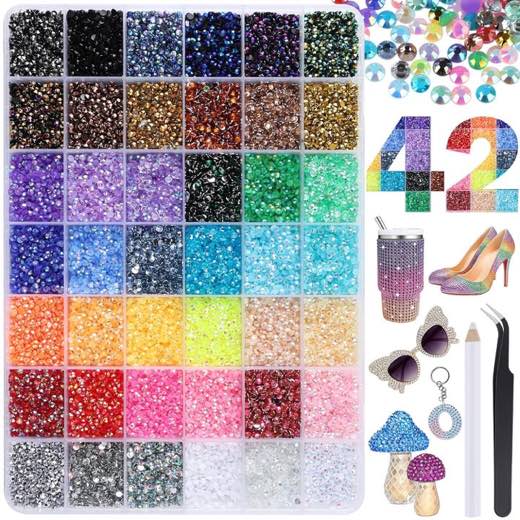 Acual Strasssteine-Set, ca. 33.000 Stück, 42 Farben
