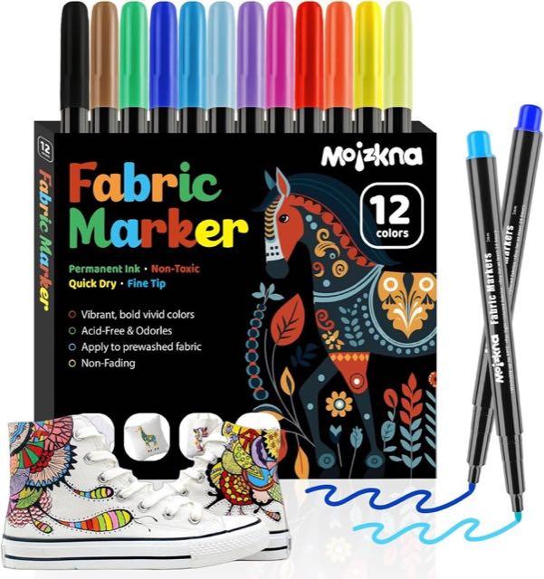 Moizkna Textilstifte 12 Farben