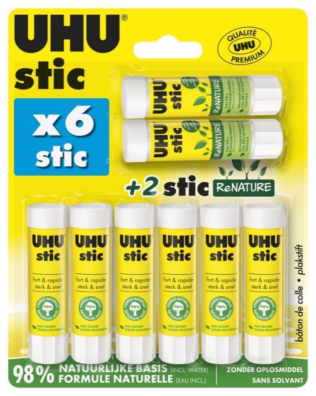 UHU stic, 8x8,2 g, inkl. ReNATURE