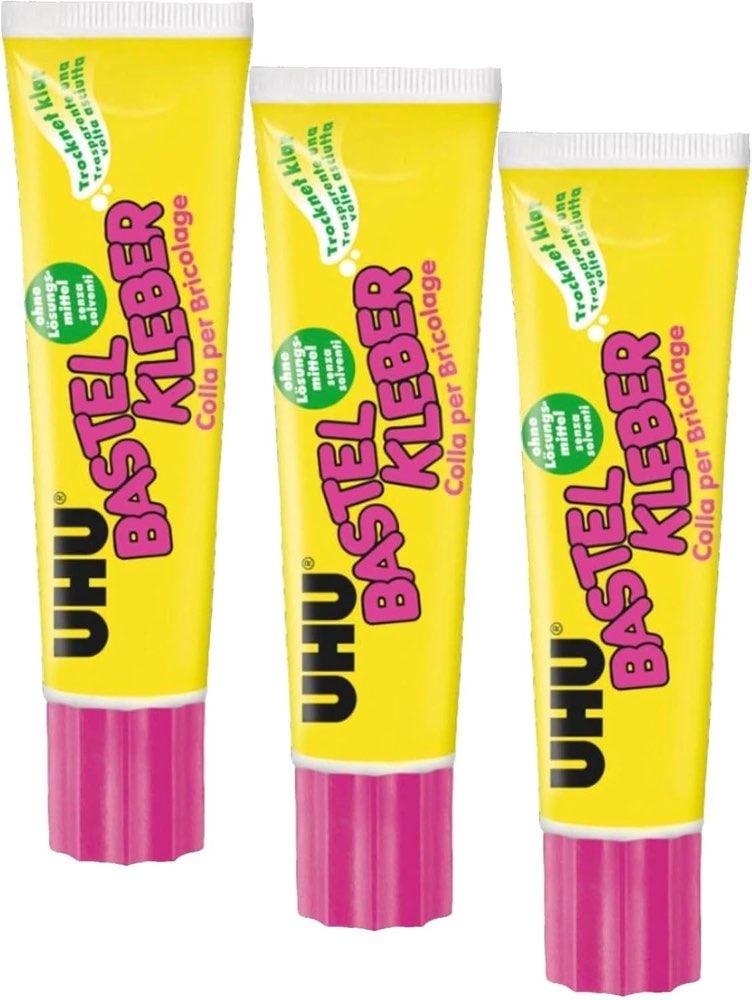 UHU Bastelkleber Standtube, 3x90 g