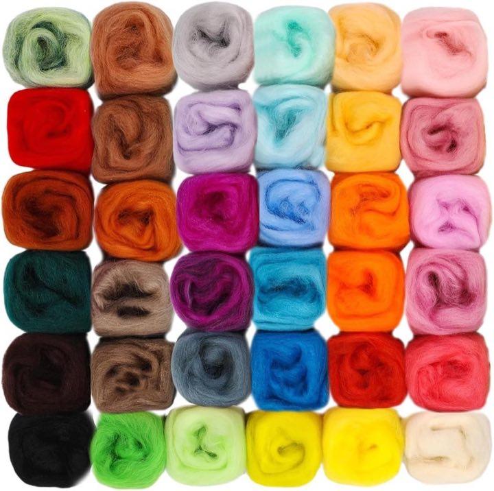 HONQX Filzwolle, 36 Farben, 108 g