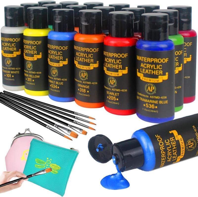 Colorful Acryl-Lederfarbe, Set mit 18 Farben