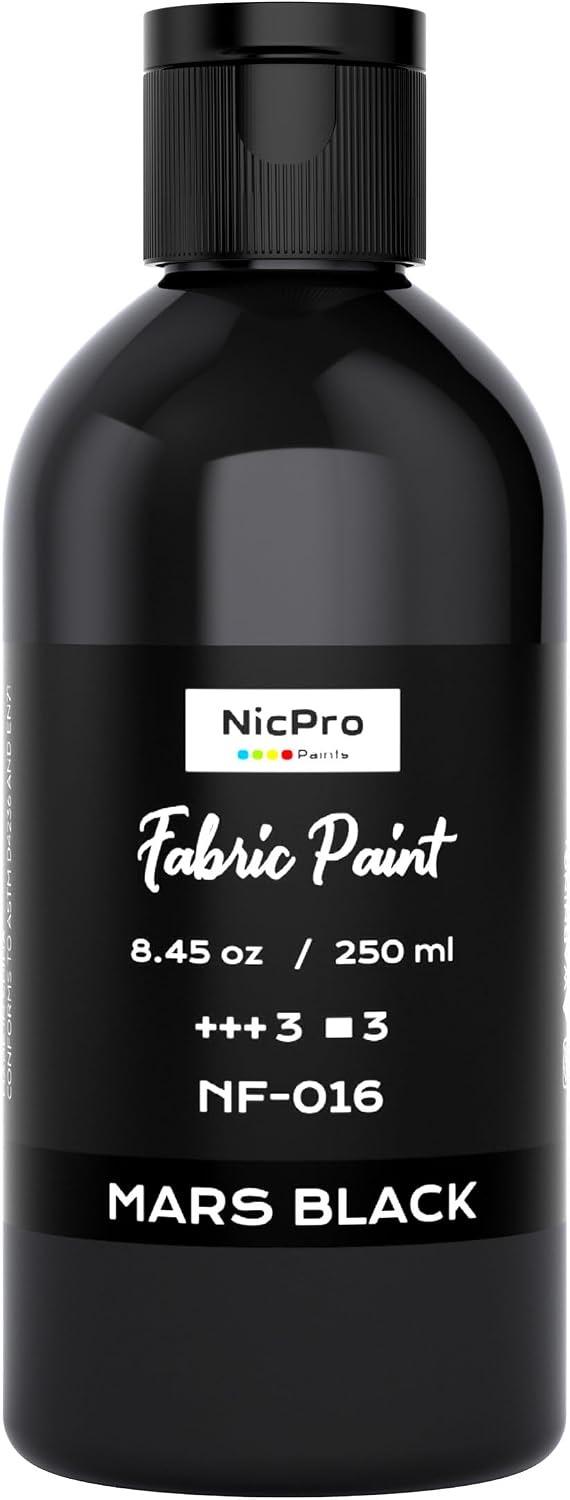 Nicpro Textilfarbe Schwarz, 250 ml