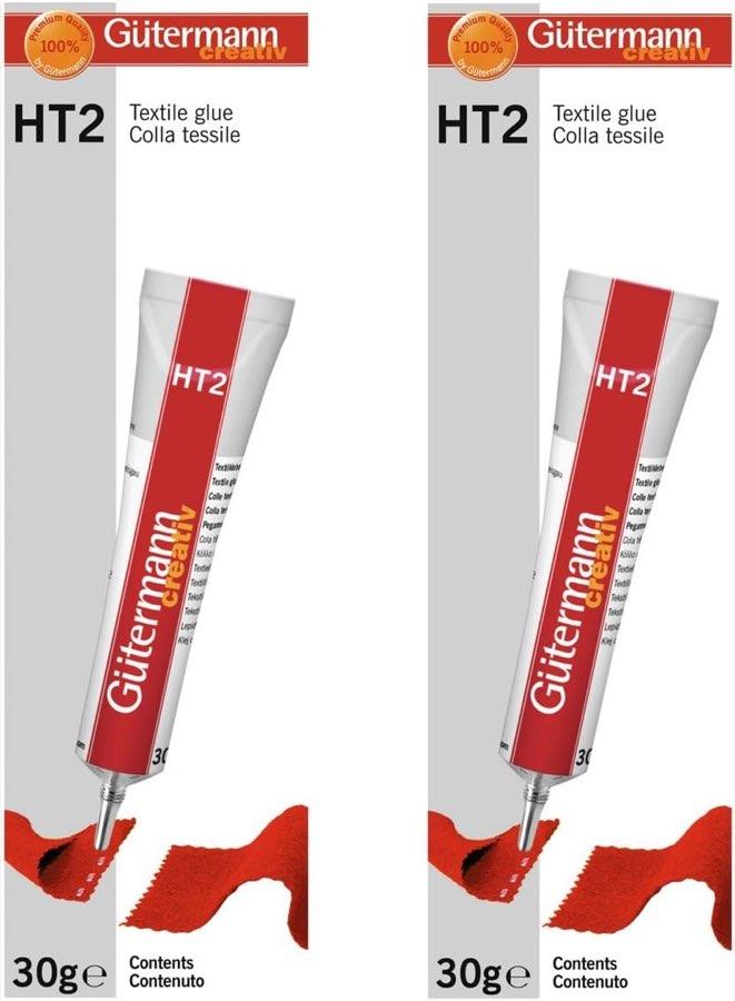 Gütermann 2x Gütermann HT2 Textilkleber für Stoffe und Leder