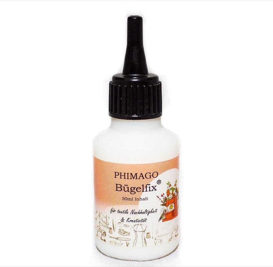 PHIMAGO Bügelfix 1 x 50ml Nähpulver bzw. Textilkleber Pulver inkl. Präzisionsstreuer