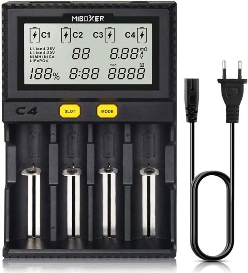 COSOOS 4-Schacht-LCD-Ladegerät (Miboxer C4)