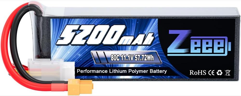 Zeee 3S Lipo Akku 11,1V 80C 5200mAh mit XT60 Steck Batterie RC