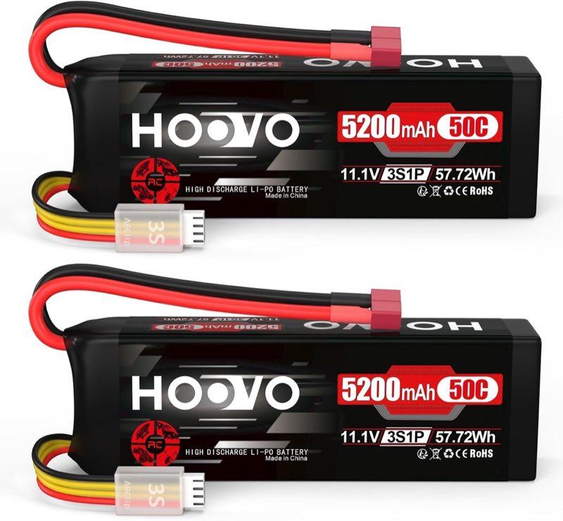 3S Lipo Akku 11.1V 5200mAh 50C Softcase mit Dean T Stecker HOOVO (2 Stück)