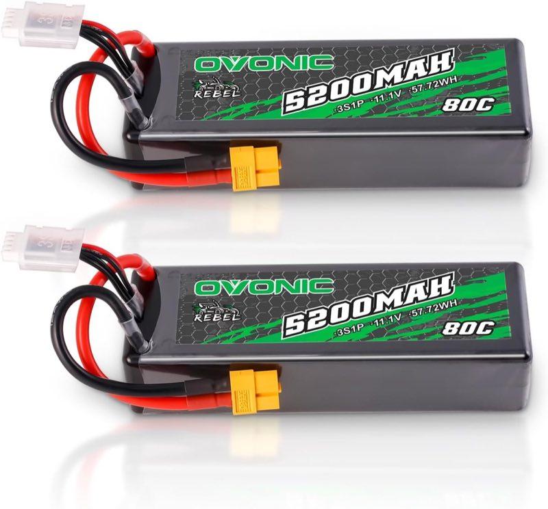 OVONIC OVONIC 3S Lipo Akku 80C 5200mAh 11.1v Lipo Akku mit XT60 Steck(2PCS)