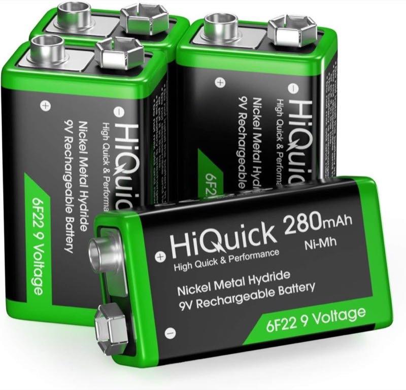 HiQuick 9V-NiMH, 280 mAh, 4 Stück