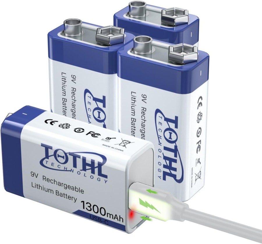 TQTHL 9V-Akku USB, 1300 mAh, 4 Stück