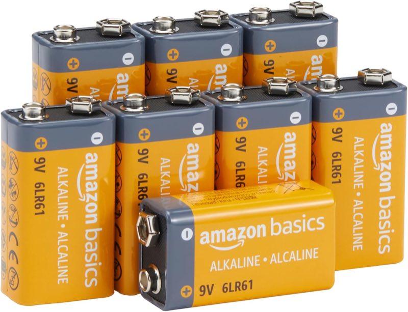 Amazon Basics 9V Alkaline, 8 Stück