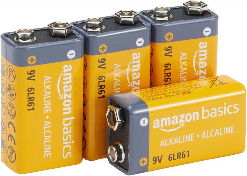 Amazon Basics 9V Alkaline, 4 Stück