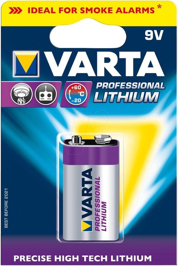 VARTA Varta Professional Lithium Batterie (9V, 1200mAh, 1-er Blister)