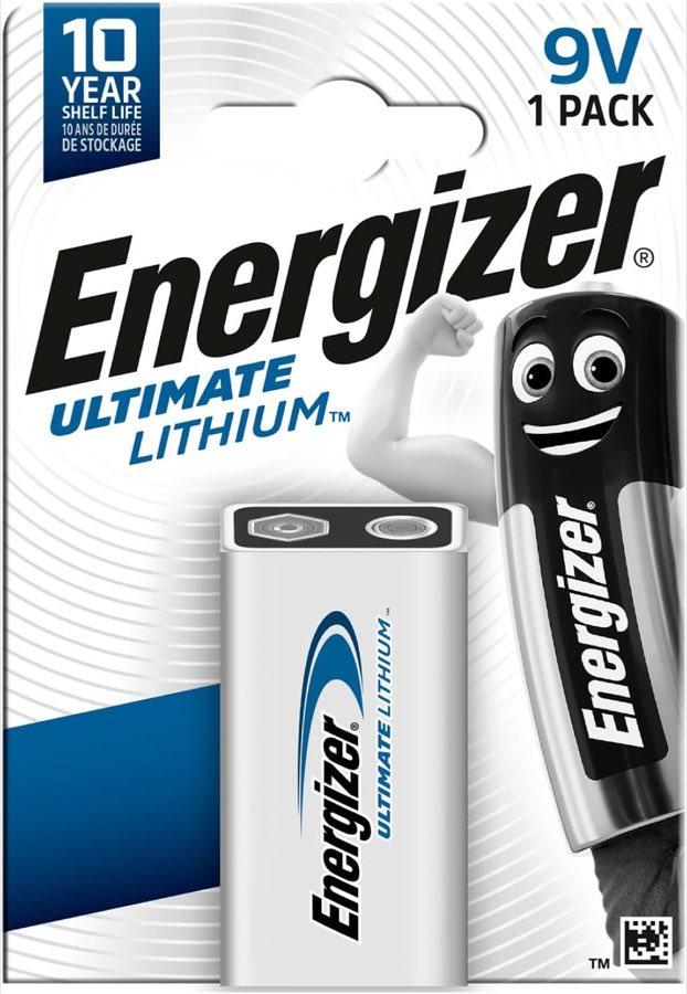 Energizer L522-8 Lithium Energizer Ultimate 9V Block Batterie 6LR61, 1er pack