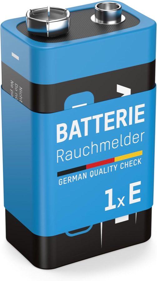 ANSMANN Rauchmelder Extrem Lithium Batterie 9V E-Block, 1 Stück, Hochleistungsbatterien Einwegbatterien, für Alarmsystem, Rauchmelder, Brandmeldeanlage