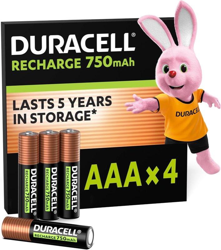 Duracell AAA NiMH 750 mAh, 4 Stück