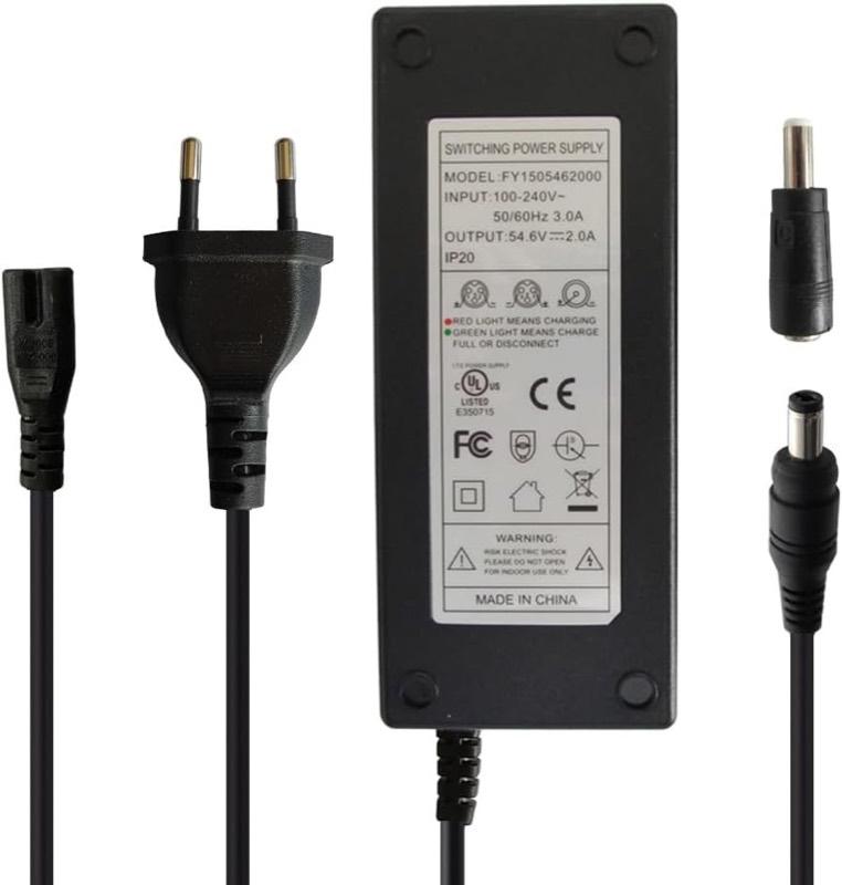 54,6-V-2-A-Ladegerät für 48-V-Lithium-Ionen-Akku, DC 5,5 mm