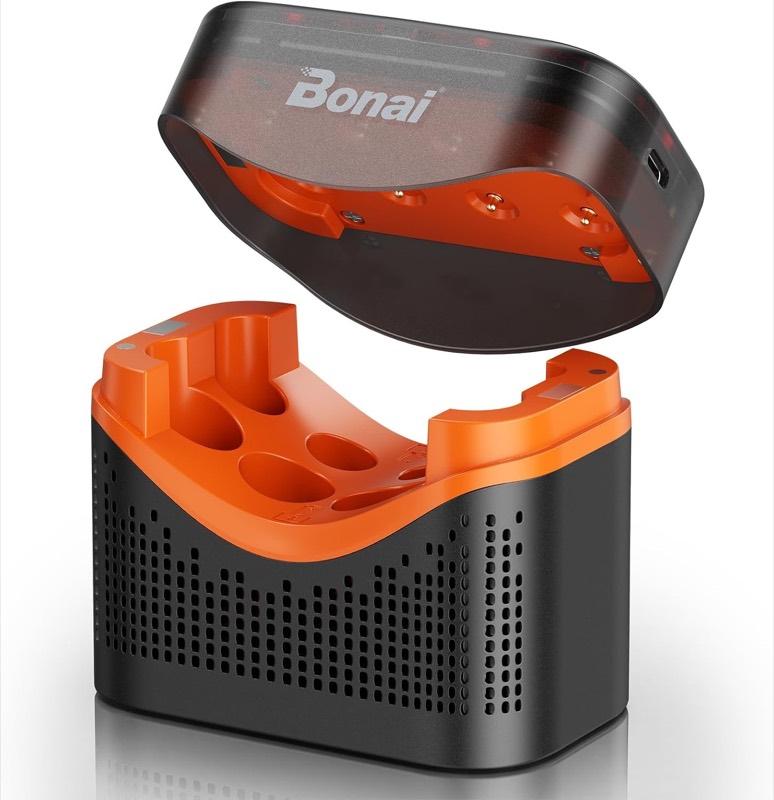 BONAI 8-Slot-Ladegerät für AA- und AAA-NiMH, USB-C, LED, ohne Akkus