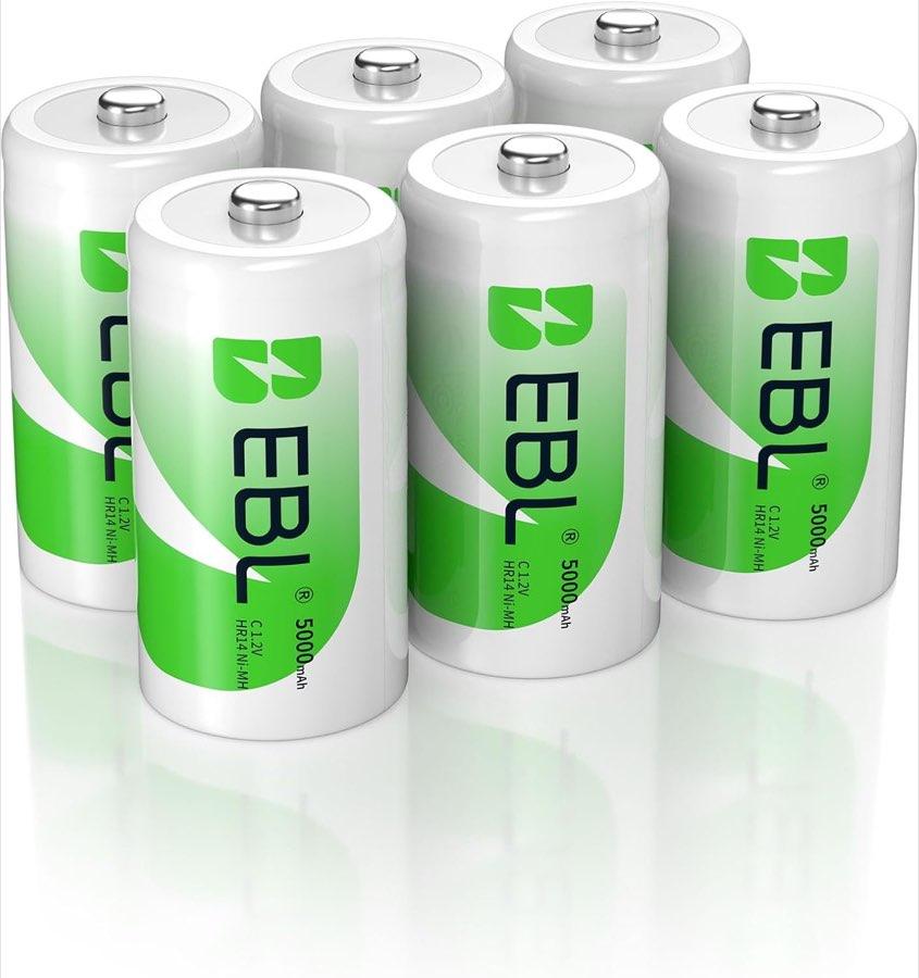 EBL Baby C 5000 mAh NiMH, 6 Stück