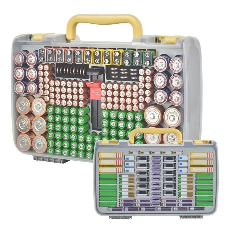 Againmore Organizer für 269 Batterien, grau