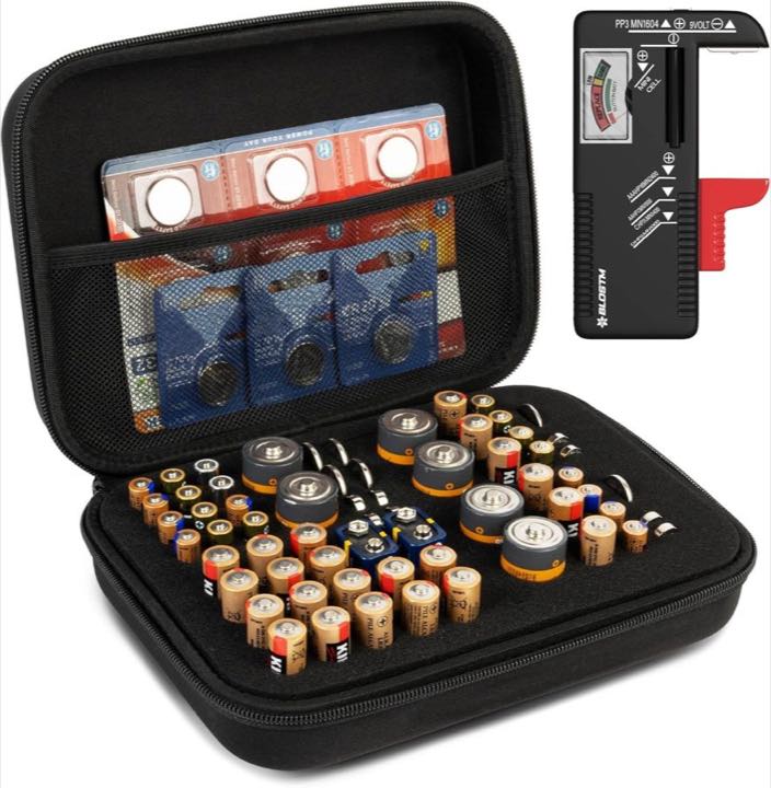 BLOSTM Batterie-Aufbewahrungskoffer mit Tester