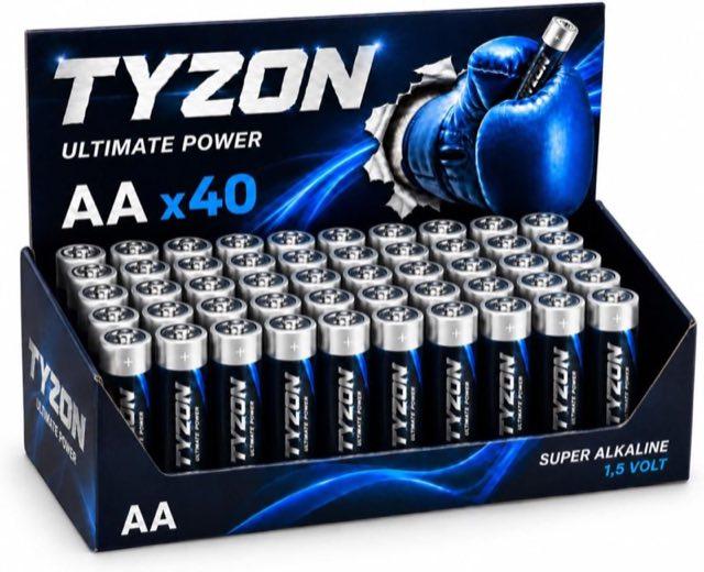 Tyzon AA Alkalibatterien, 40 Stück