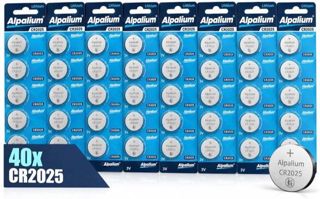 Alpalium CR2025 Lithium-Knopfzellen, 20 Stück