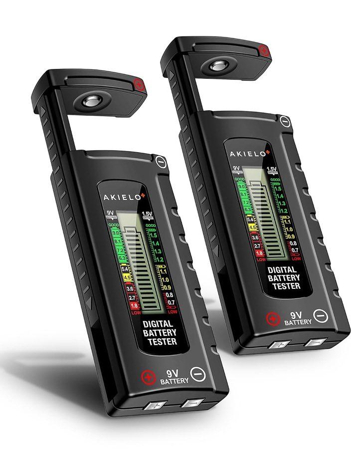 AKIELO+ LCD-Batterietester, 2er-Pack