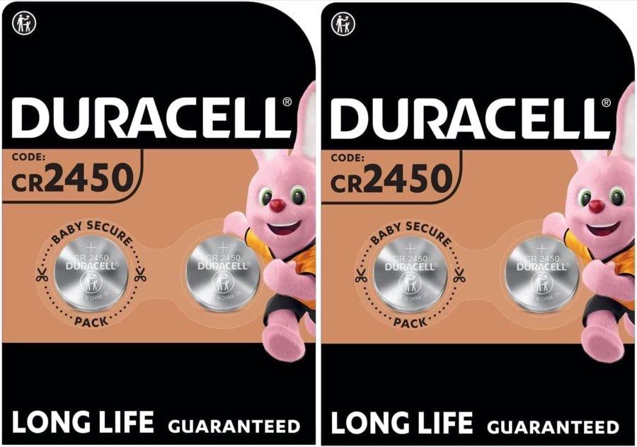 Duracell CR2450, 4 Stück