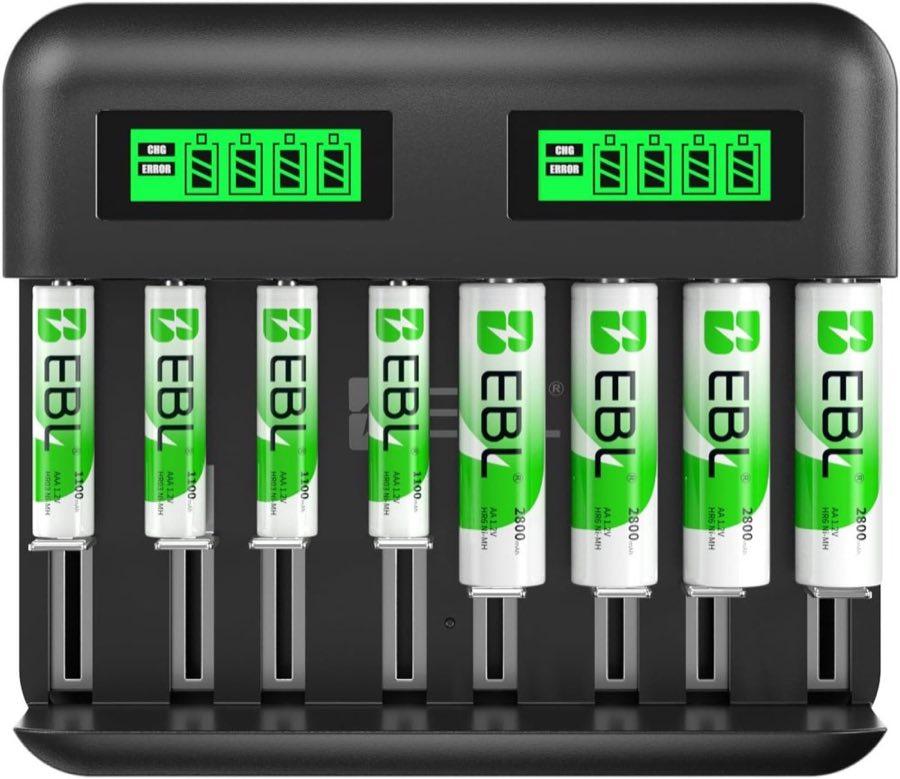 EBL USB-C-Set für AA, AAA, C und D