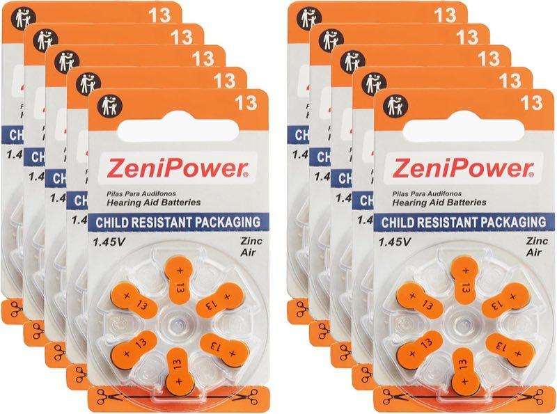 ZeniPower Hörgeräte Batterien Größe: 13 (60 Batterien)