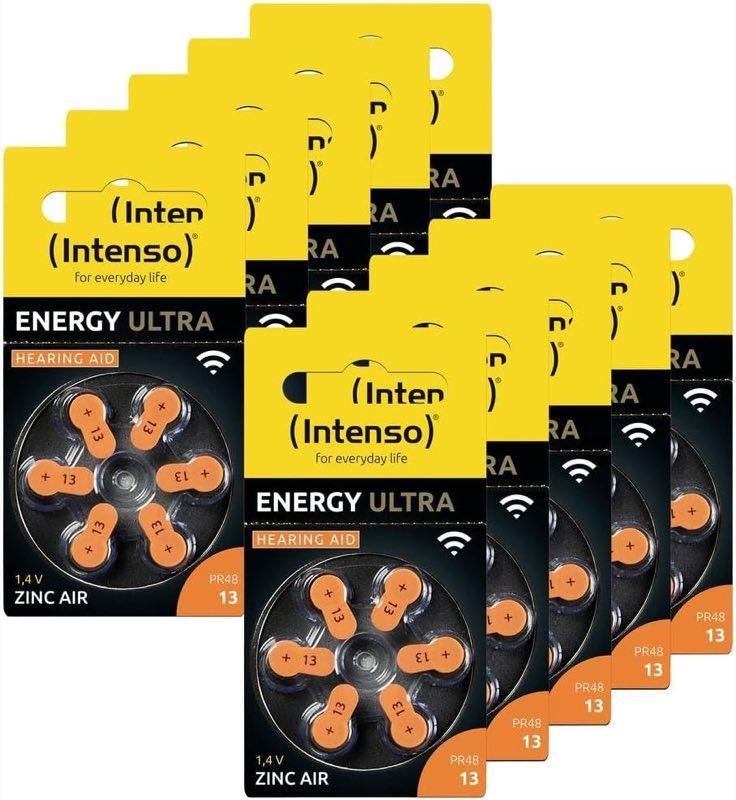 Intenso Hörgerätebatterien PR48 Typ 13 Orange - 60 Stück Zink-Luft