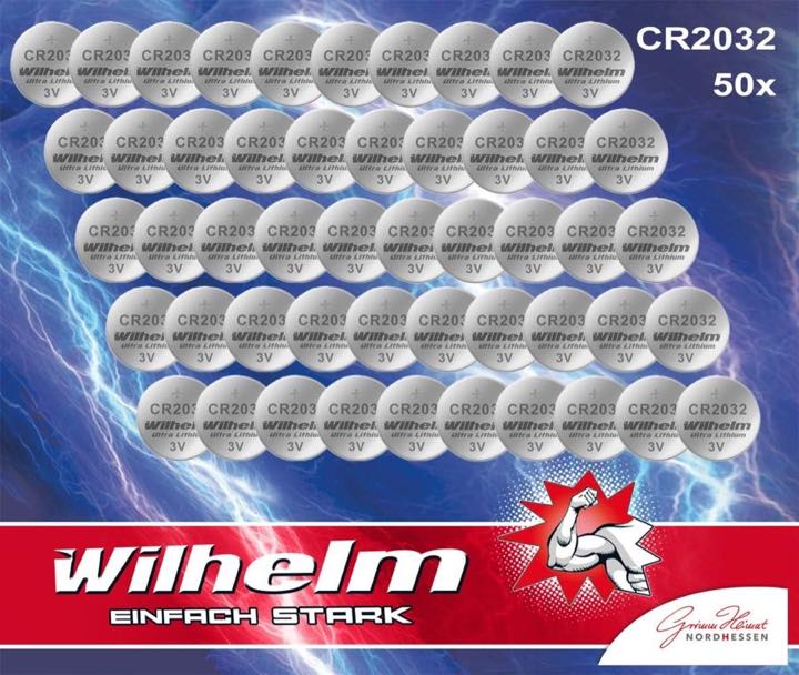 Wilhelm CR2032, 50 Stück