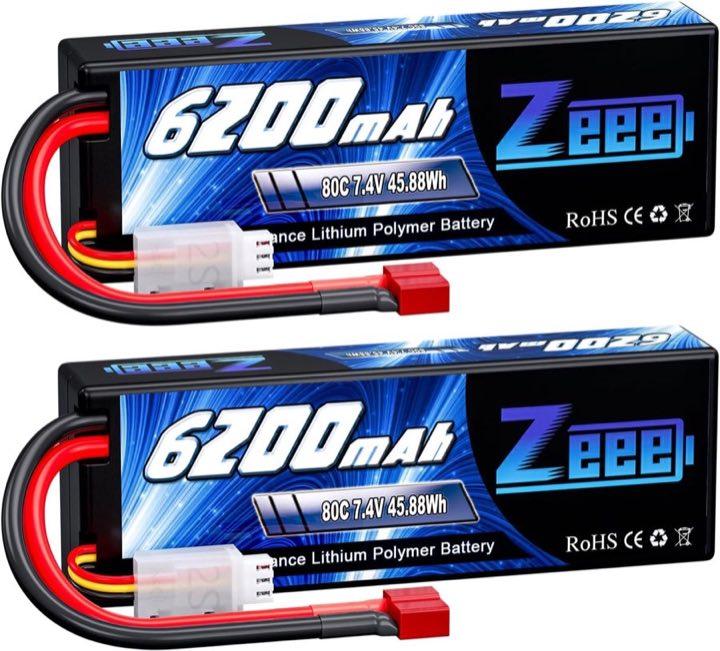 Zeee 2S 6200 mAh 80C Hardcase, 2 Stück