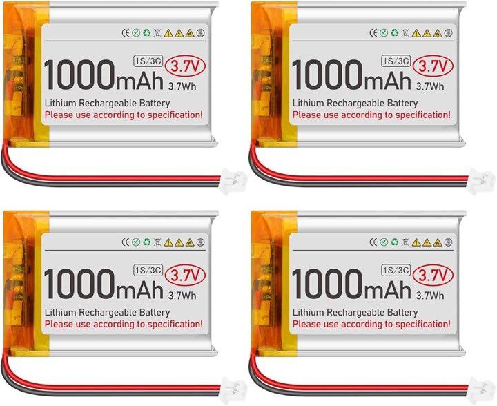 Kolrid 3,7 V 1000 mAh 803040, 4 Stück