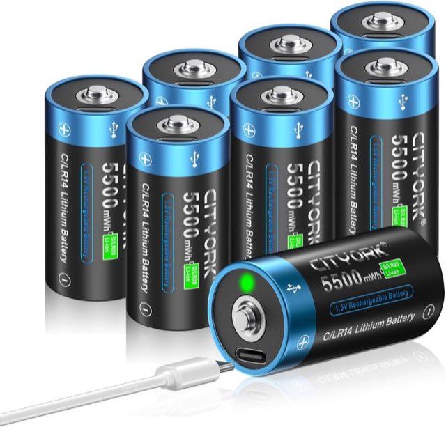 CITYORK USB-C C-Akku, 8 Stück