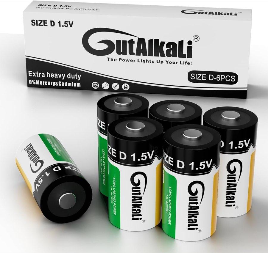 GutAlkaLi Alkaline Mono D LR20, 6 Stück