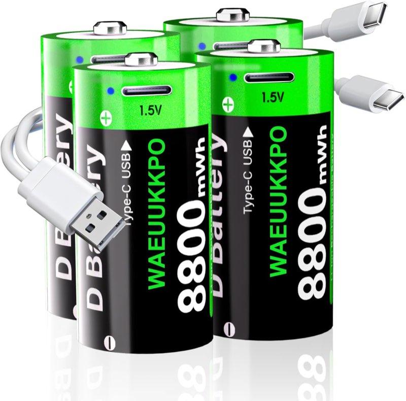 WAEUUKKPO Li-Ion D 8800 mWh, 4 Stück
