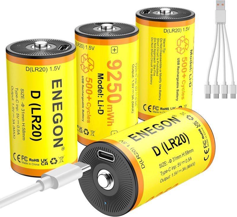 ENEGON Li-Ion D 9250 mWh, 4 Stück