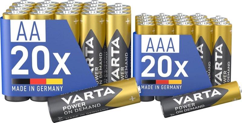 VARTA Power on Demand, 20 AA + 20 AAA