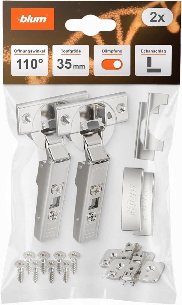 BLUM 2× CLIP top BLUMOTION 110° vernickelt