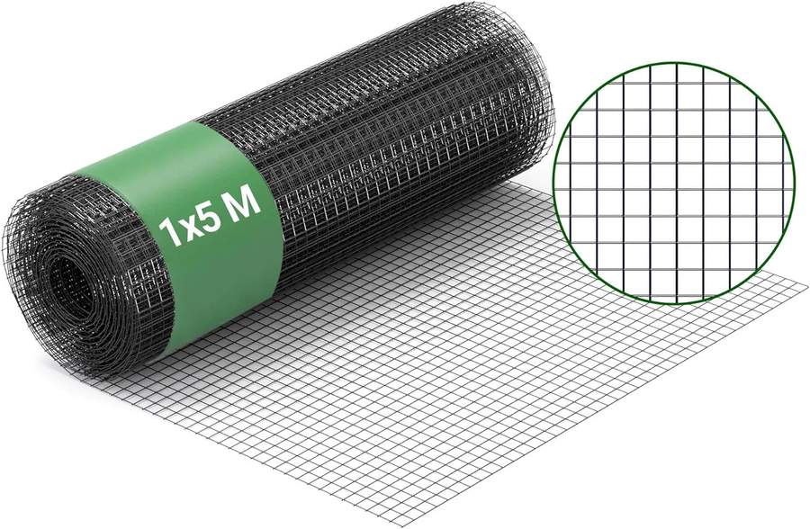 Wiltec Wiltec Volierendraht schwarz 100 cm × 5 m, 12×12 mm