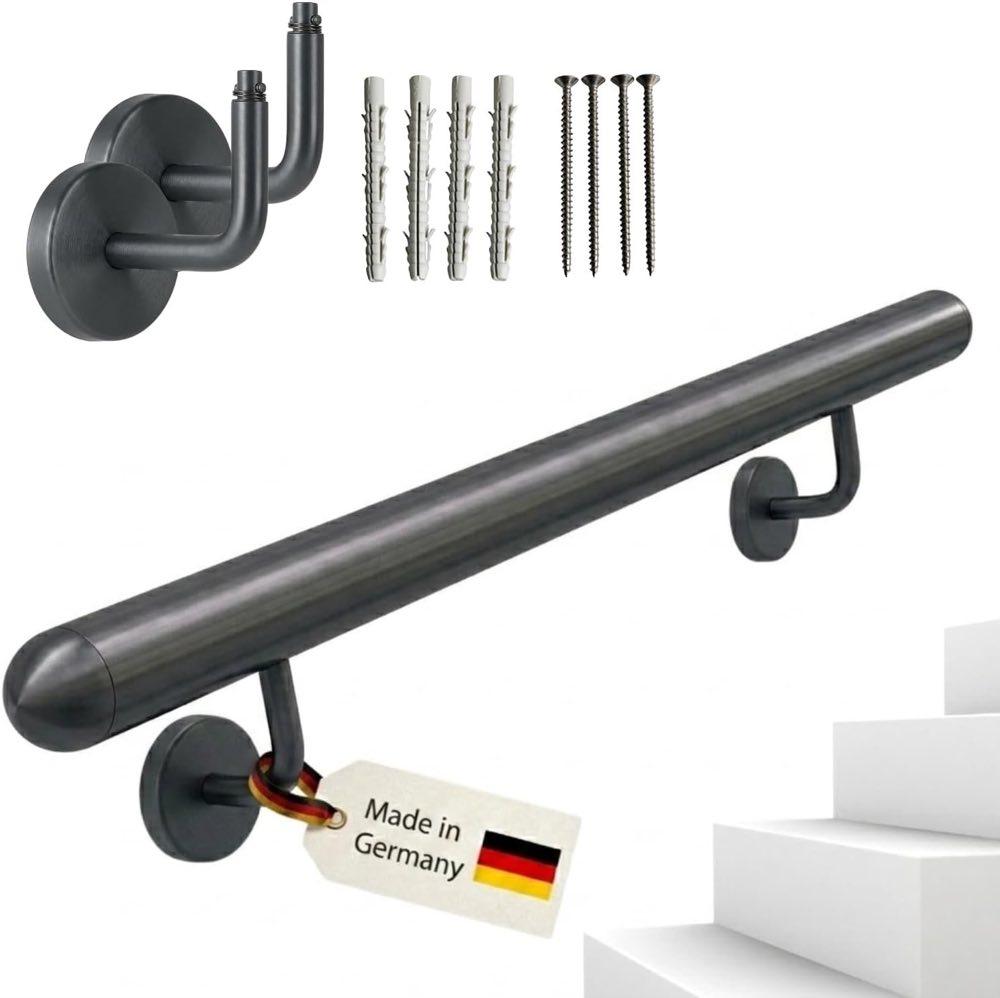 TIBU Edelstahl-Handlauf Anthrazit RAL 7016