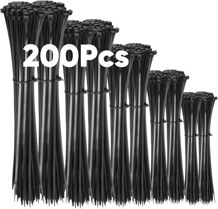 Highwings Highwings 200× Kabelbinder-Mix 100–300 mm Schwarz