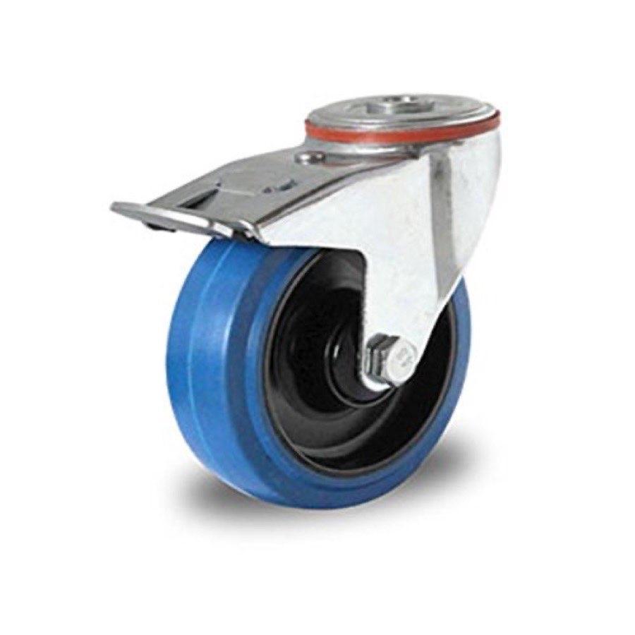 der ROLLENDE SHOP Lenkrolle 125 mm Elastik Rückenloch
