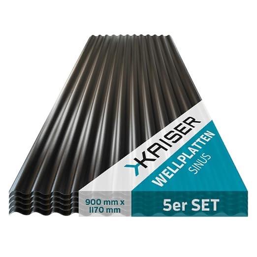 Kaiser Wellplatte PC schwarz 1,2 mm 5er