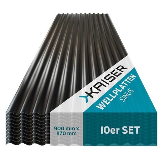 KAISER PLASTIC Kaiser Wellplatte PC schwarz 1,2 mm 10er